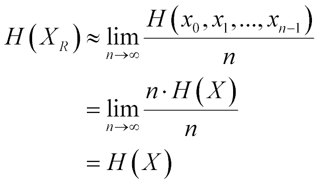 H(X sub R) is approximately= to H(X)