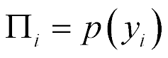 capital Pi sub i is equal to p(y sub i)
