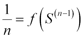 1 over n = f(S sup (n-1))
