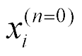  x sub i at n = 0 
